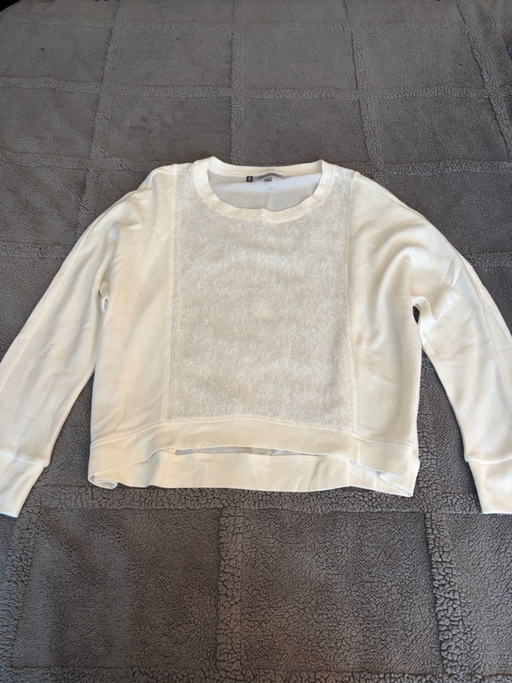 Jennifer Lopez Cream Long Sleeve Pullover Top - sheer back